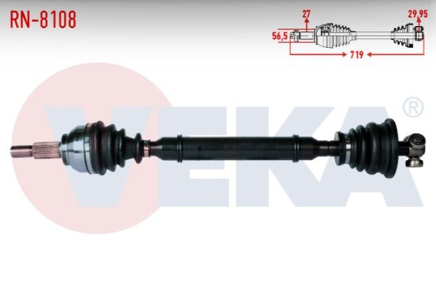 Renault Laguna II (BG0/1) 1.6i 16v M-T JH3 Şanzıman Uzunluk 719 mm 2001-2007 Komple Aks Sol Ön