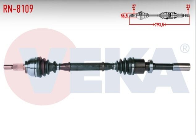 Renault Laguna II (BG0/1) 1.6i 16v M-T JH3 Şanzıman Uzunluk 793,5mm 2001-2007 Komple Aks Sağ Ön