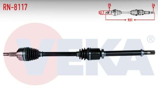 Renault Fluence (L30) 1.5 DCI 6 Vites Uzunluk 931mm 2009- Komple Aks Sağ Ön