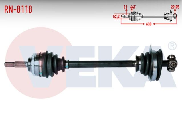 Renault Clio II (BB0/1/2,CB0/1/2) 1.5 DCI Absli 44 Dış Yaylı Tip Uzunluk 630 mm 1998-2005 Komple Aks Sol Ön