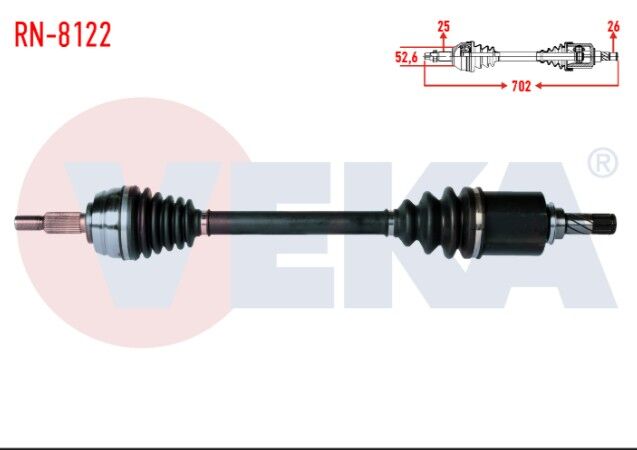 Dacia Duster 1.5 DCI 4X2 Uzunluk 702mm 2012- Komple Aks Sol Ön