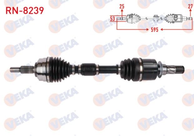 RENAULT CLIO V 1.3 Tce A-T 2019- KOMPLE AKS SOL ON UZUNLUK 595mm