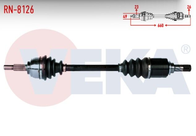 Dacia Sandero Stepway 1.5 DCI Uzunluk 660mm 2012- Komple Aks Sol Ön