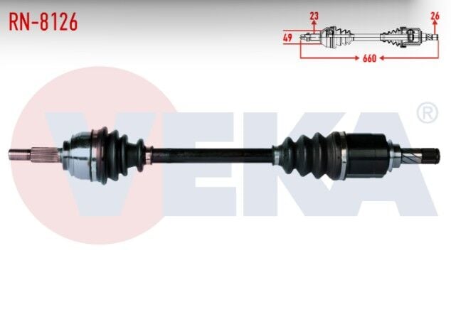 Dacia Sandero Stepway 1.5 DCI Uzunluk 660mm 2012- Komple Aks Sol Ön