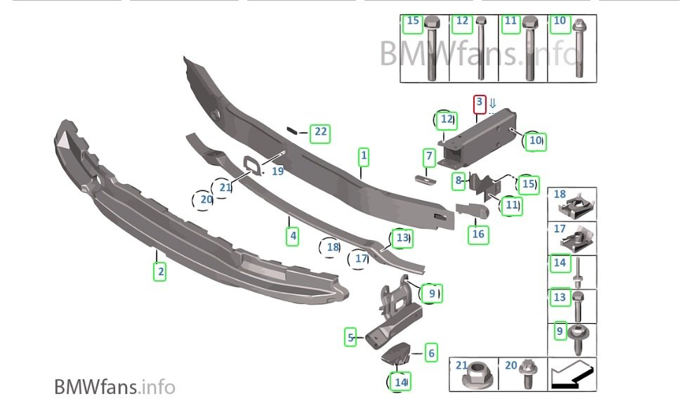 Bmw Tampon Demir Sağ Ayağı F20 F30+Lci 51117266192