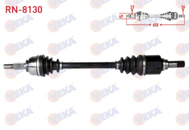 Renault Symbol III (JZ0/1) 1.5 DCI Uzunluk 658mm 2012- Komple Aks Sol Ön