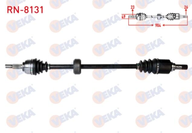 Renault Symbol III (JZ0/1) 1.5 DCI Uzunluk 904mm 2012- Komple Aks Sağ Ön