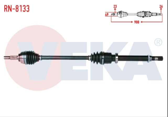 Renault Clio IV 1.2 16v Uzunluk 908mm 2012- Komple Aks Sağ Ön