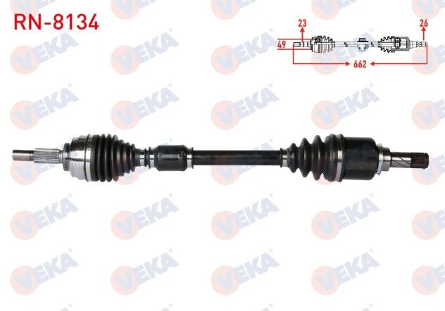 Renault Clio IV 1.5 DCI 2012- / Clio V 1.5 DCI 2019- Komple Aks Sol Ön Uzunluk 662mm