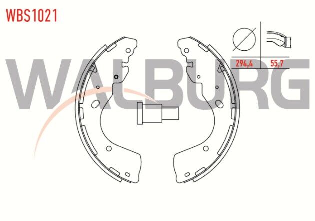 Ford Ranger (ET) 2006-2011/ Ranger (ER) 1999-2006 / Ranger (TKE) 2011- / Nissan NP300 Navara (D40) (D23) 2005- Fren Pabuç Balata Arka 294,4X55,7