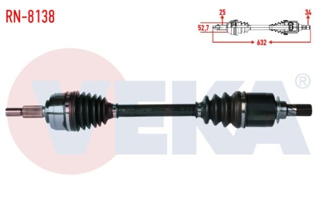 Renault Fluence (L30) 1.5 DCI 6 Vites A-T Uzunluk 632 mm 2009- Komple Aks Sol Ön