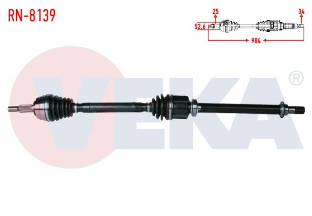 Renault Fluence (L30) 1.5 DCI 6 Vites A-T Uzunluk 984 mm 2009- Komple Aks Sağ Ön