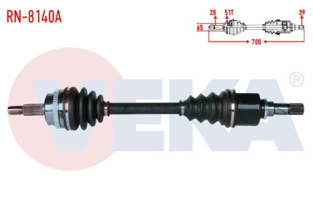 Renault Master II (FD) 2.5 DCI Absli 51 DIS 28X39 Uzunluk 700mm 2006-2010 Komple Aks Sol Ön