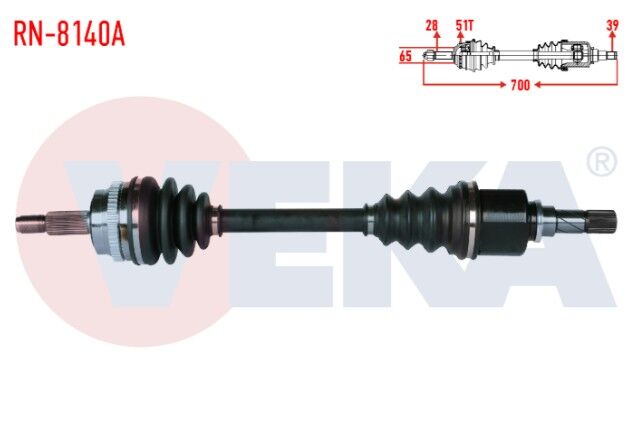 Renault Master II (FD) 2.5 DCI Absli 51 DIS 28X39 Uzunluk 700mm 2006-2010 Komple Aks Sol Ön
