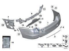Bmw Arka Tampon F30 Lci 51127384599