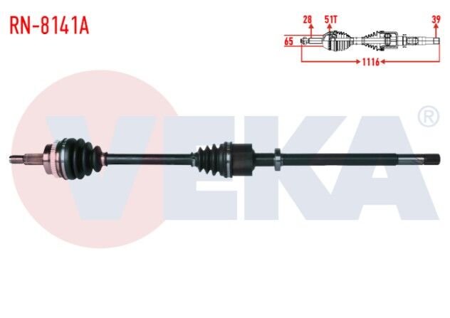 Renault Master II (FD) 2.5 DCI Absli 51 DIS 28X39 Uzunluk 1116 mm 2006-2010 Komple Aks Sağ Ön