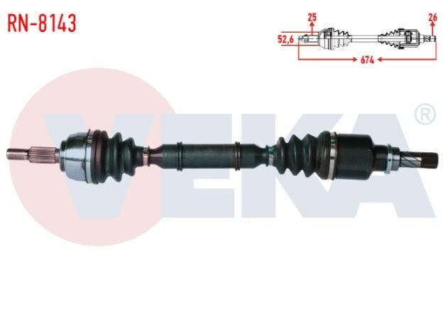Renault Scenic II (JM0/1) 1.5 DCI M-T Uzunluk 674mm 2003-2009 Komple Aks Sol Ön