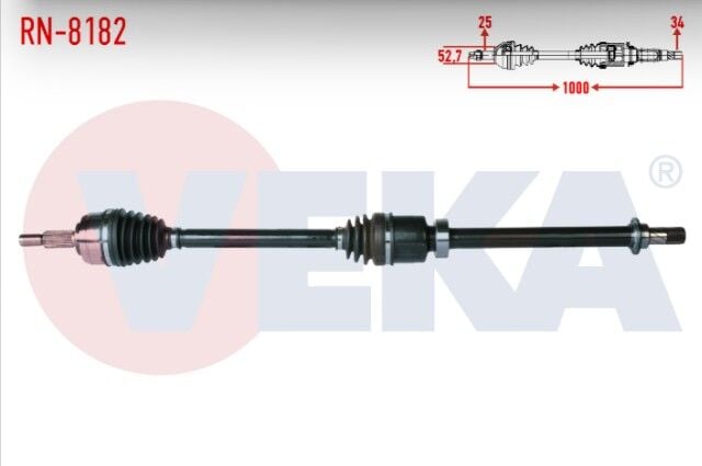 Renault Megane IV (B9A/M_) 1.5 DCI (Euro 6) A-T Uzunluk 1040mm 2016- Komple Aks Sağ Ön