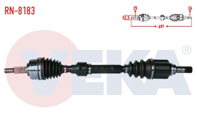 Renault Megane IV (B9A/M_) HB 1.5 DCI M-T Uzunluk 742mm 2016- Komple Aks Sol Ön