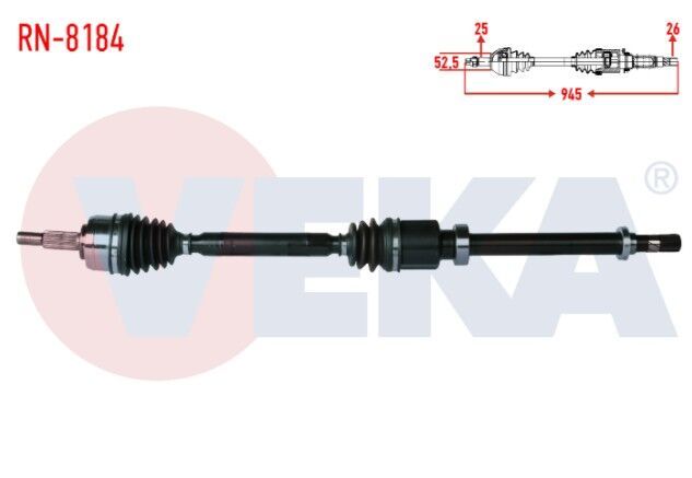 Renault Megane IV 1.3 Tce - 1.5 DCI (Euro 6) M-T (SNZ-TL4) 2016- Komple Aks Sağ Ön Uzunluk 990mm