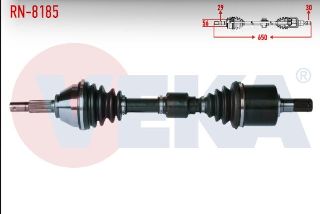 Renault Koleos (HY_) 2.0 DCI A-T Uzunluk 650mm 2008-2014 Komple Aks Sol Ön