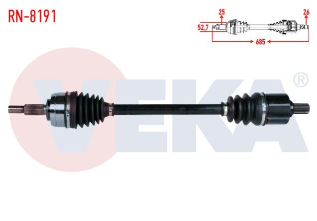 Renault Fluence (L30) 1.6 16v A-T Uzunluk 685mm 2009- Komple Aks Sol Ön