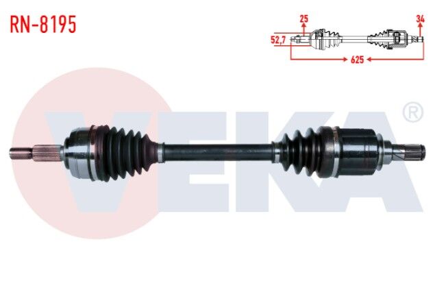 Renault Captur 1.2-1.5 DCI A-T Uzunluk 625mm 2013- Komple Aks Sol Ön