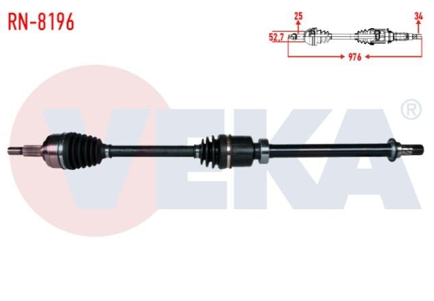 Renault Captur 1.2 - 1.5 DCI A-T Uzunluk 976mm 2013- Komple Aks Sağ Ön