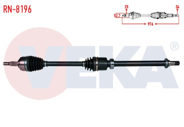 Renault Captur 1.2 - 1.5 DCI A-T Uzunluk 976mm 2013- Komple Aks Sağ Ön