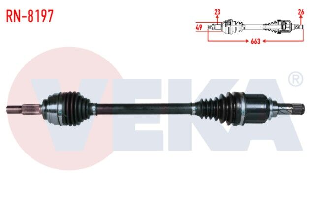 Renault Clio IV 0.9 TCE Uzunluk 663mm 2012- Komple Aks Sol Ön