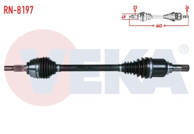 Renault Clio IV 0.9 TCE Uzunluk 663mm 2012- Komple Aks Sol Ön