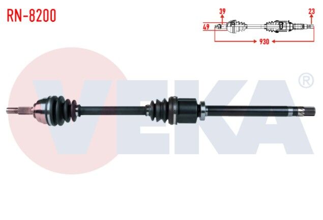Renault Megane II (BM0/1,CM0/1) 2.0 M-T Uzunluk 930mm 2002-2008 Komple Aks Sağ Ön