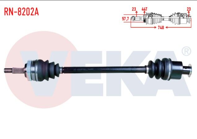 Renault Scenic I (JA) 1.6i 16v M-T Absli 44 Dış Uzunluk 748mm 1999-2003 Komple Aks Sağ Ön