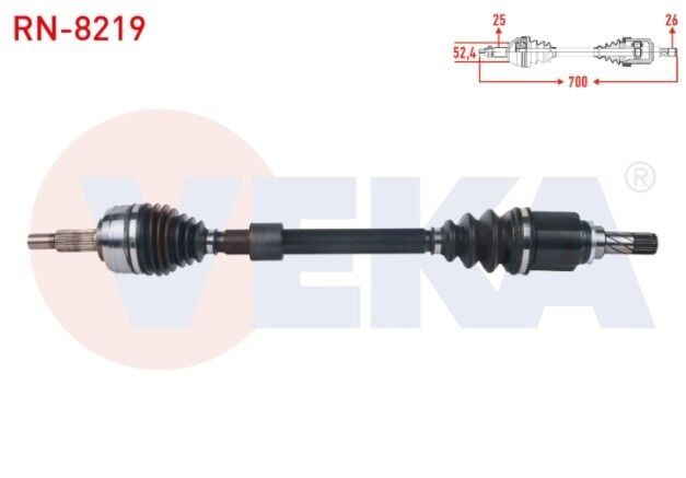 Renault Megane IV 1.6i M-T 2016- Komple Aks Sol Ön Uzunluk 700mm