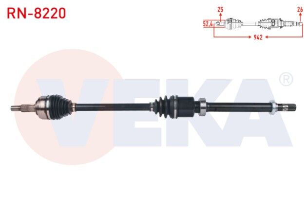 Renault Megane IV 1.6i M-T 2016- Komple Aks Sağ Ön Uzunluk 942mm