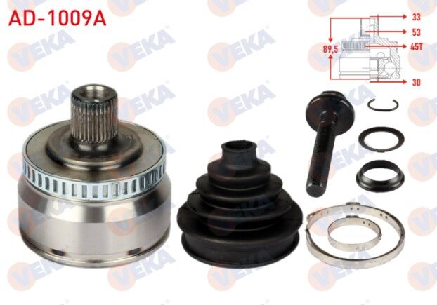 Volkswagen Passat (3B3) 1.8 Absli 45 Dış 33X30X53 Uzunluk 89,5mm 2000-2005 Aks Kafası Sol-Sağ Ön Dış