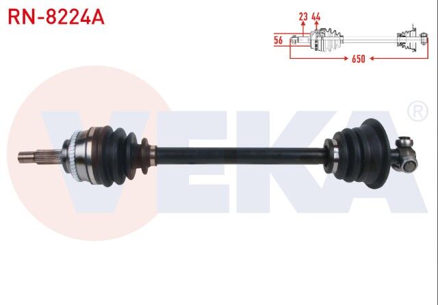 Renault Megane I 1.9 DTI - 2.0i 1996-2003 / Scenic I 1.6i 16v - 1.9 DTI - 2.0 16v 1999-2003 Komple Aks Sol Ön Absli 44 Dış Uzunluk 650mm