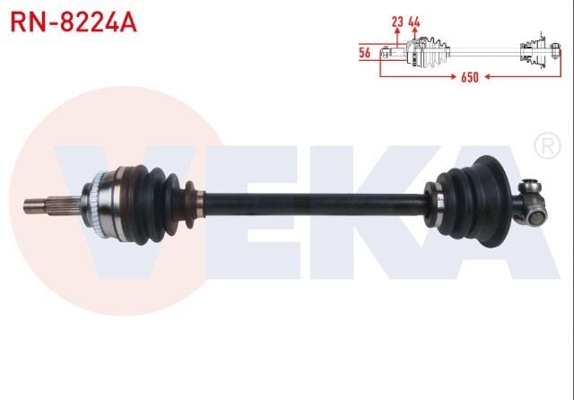 Renault Megane I 1.9 DTI - 2.0i 1996-2003 / Scenic I 1.6i 16v - 1.9 DTI - 2.0 16v 1999-2003 Komple Aks Sol Ön Absli 44 Dış Uzunluk 650mm
