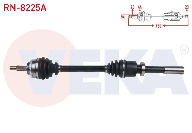 Renault Megane I 1.9 DTI - 2.0i 1996-2003 / Scenic I 1.6i 16v - 1.9 DTI - 2.0 16v 1999-2003 Komple Aks Sağ Ön Absli 44 Dış Uzunluk 750mm