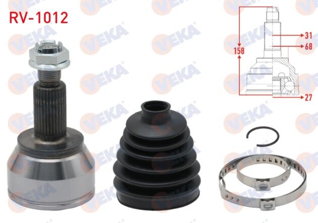 Land Rover R.Rover Evoque 2.0 TD4 2018-/ Discovery Sport 2.0 Si4 2014-/ Discovery Sport 2.0 Si4 2.0 TD4 2014- Aks Kafası Sol-Sağ Ön Dış 8 Misket 31X27X68 Uzunluk 158mm