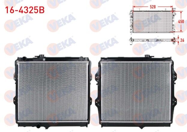 Toyota Hilux Pick Up (_N_) 2.4 D M-T 1983-2005 Su Radyatörü Brazing Düz Çıkış