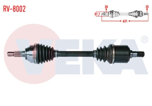 Land Rover Freelander (LN) 2.0 TD Uzunluk 631mm 1998-2007 Komple Aks Sol Ön