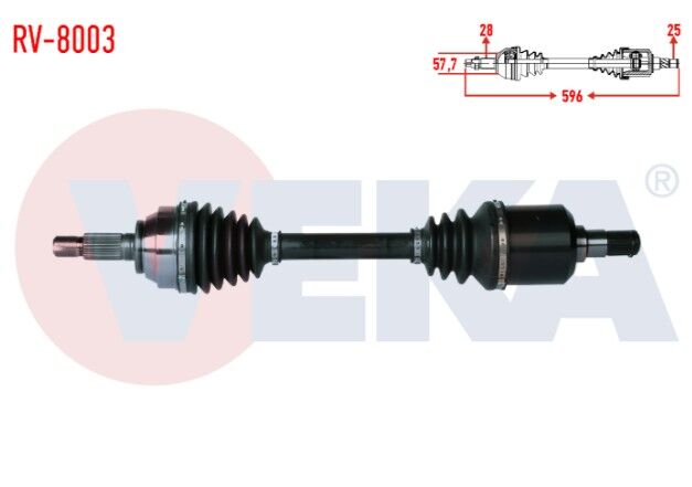 Land Rover Freelander (LN) 2.0 TD Uzunluk 596mm 1998-2007 Komple Aks Sağ Ön
