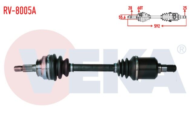 Land Rover Freelander (LN) 2.0 TD M-T Absli 60 Dış Uzunluk 592mm 1998-2007 Komple Aks Sağ Ön