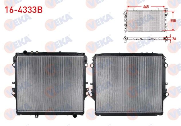 Toyota Hilux VIII Revo Pick Up (GUN1_,GUN13_) 2.4 D M-T AC+/- 2015- Su Radyatörü Brazing