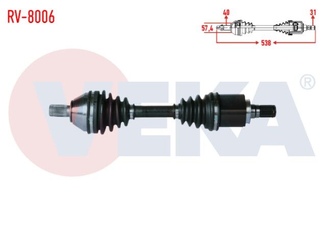 Land Rover Freelander II (FA) 2.2 TD4 A-T Uzunluk 538 mm 2006-2014 Komple Aks Sol Ön