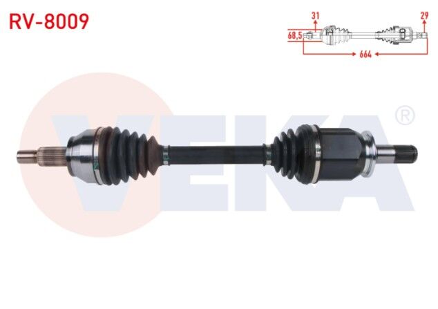 L.Rover Range Rover IV (LG) 3.0 - 4.4 - 5.0 2012- / Range Rover Sport (LW) 2.0 - 3.0 - 5.0 2013- Komple Aks Sol Ön Uzunluk 664mm