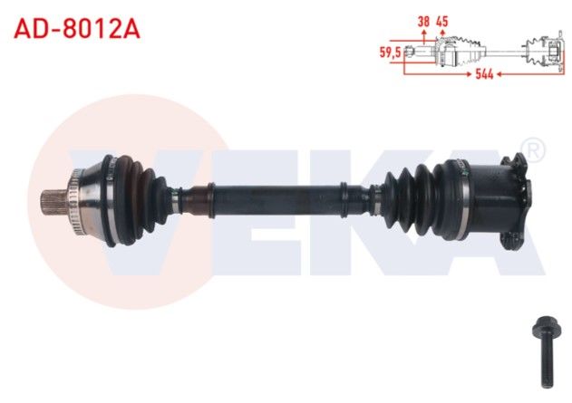 AUDI A6 (4B2, C5) 1.8 T - 2.4 - 2.8 - 1.9 TDI -2.5 TDI A-T 1997-2004 KOMPLE AKS SOL ON ABSLI 45 DIS UZUNLUK 544mm