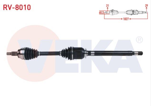 L.Rover Range Rover IV (LG) 3.0 - 4.4 - 5.0 2012- / Range Rover Sport (LW) 2.0 - 3.0 - 5.0 2013- Komple Aks Sağ Ö Uzunluk 1027mm