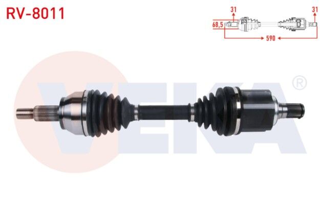 Land Rover Evoque (L538) 2.0 TD4 - 2.2 TD4 A-T 4X4 2012-/ Discovery Sports (L550) 2.0 TD4 A-T 4X4 2014- Komple Aks Sol Ön Uzunluk 590mm